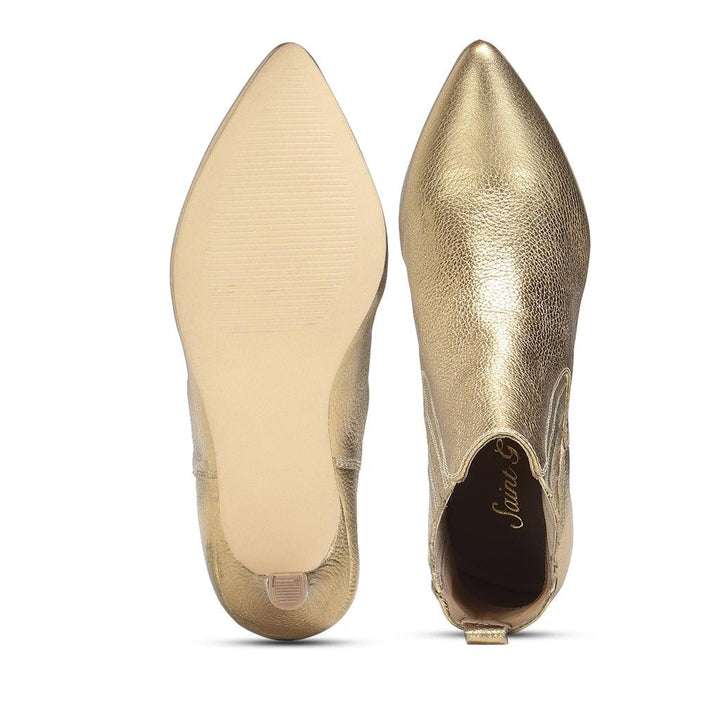Saint Massima Crackle Metallic Gold Leather Ankle Boots - SaintG UK