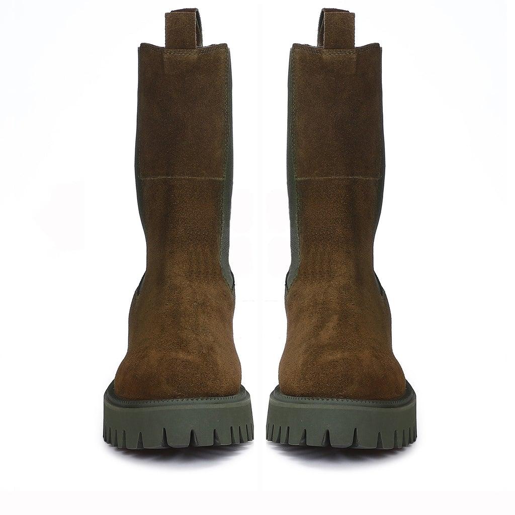 Saint Paolina Bosco Green Suede Leather Boots - SaintG UK