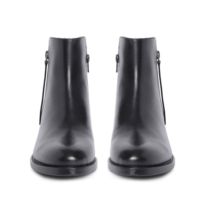 Saint Imelda Black Leather Handcrafted Side Zippers Ankle Boots - SaintG UK