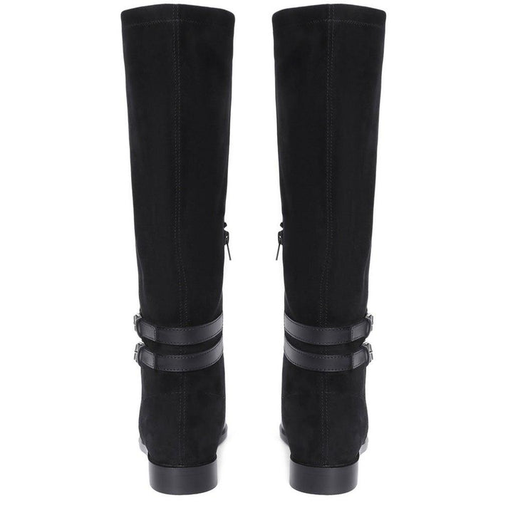 Saint Serafina Black Leather Knee High Boots - SaintG UK