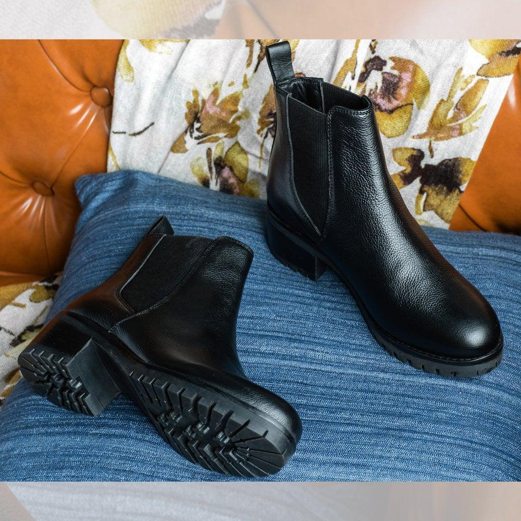 Saint Sophia Black Leather Ankle Boots - SaintG UK
