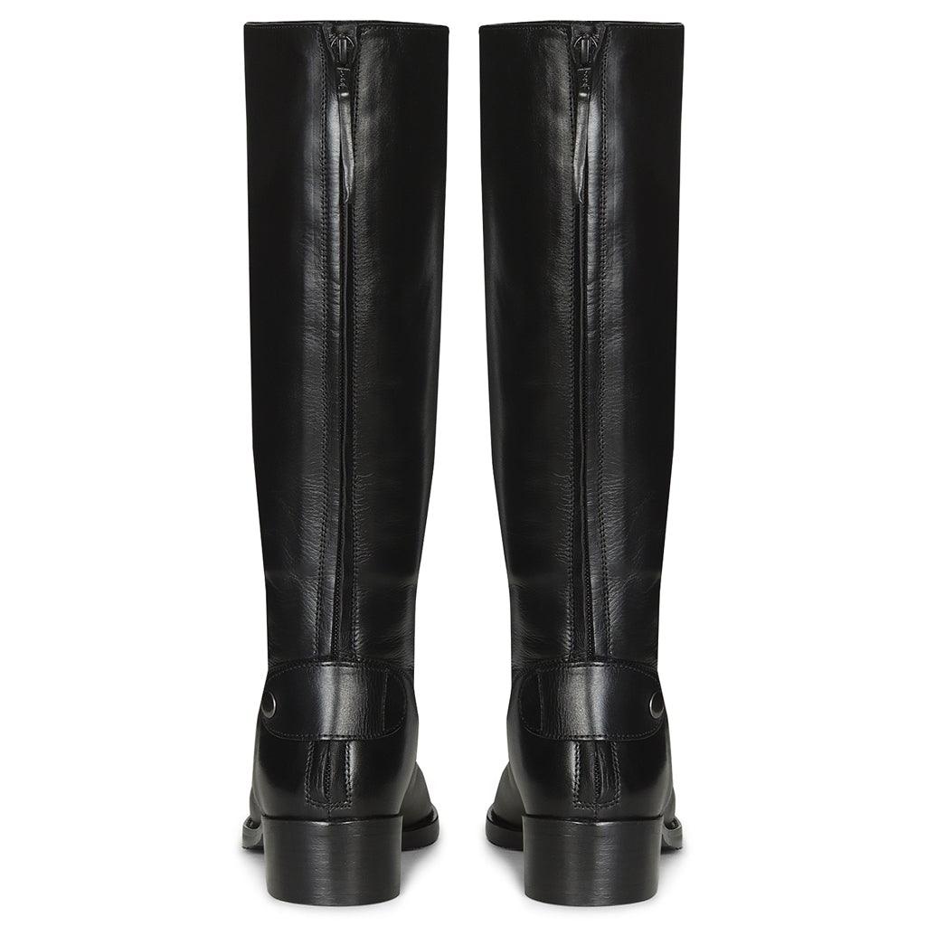 Saint Rachele Black Leather Knee High Boots - SaintG UK