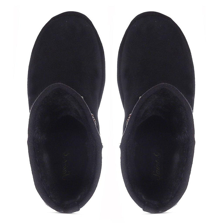 Saint Estrella Metal Studded Black Suede Snug Boots - SaintG UK