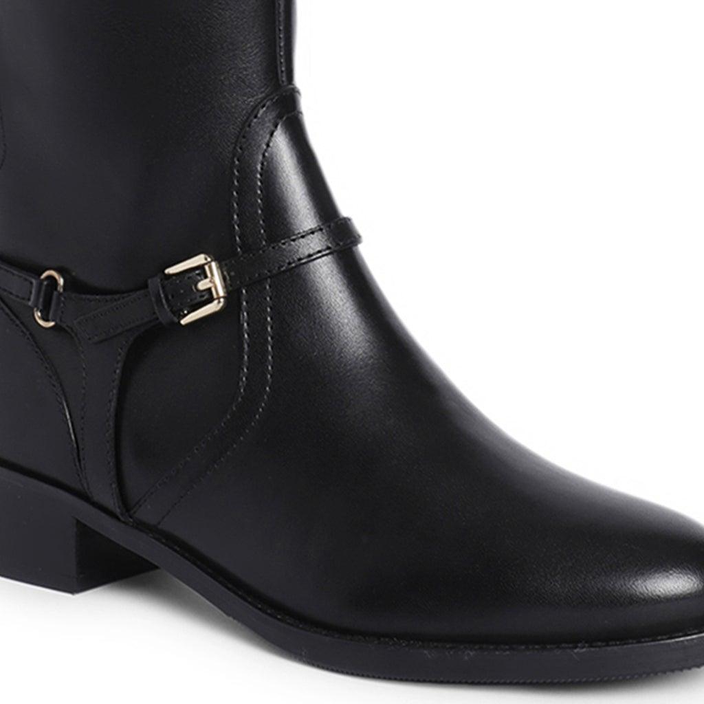 Saint Drusilla Black Leather Knee High Boots - SaintG UK