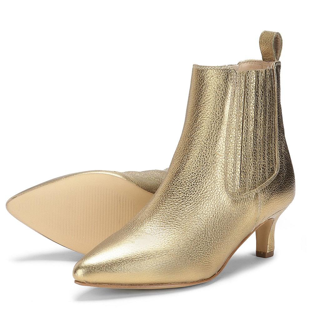 Gold metallic hot sale ankle boots