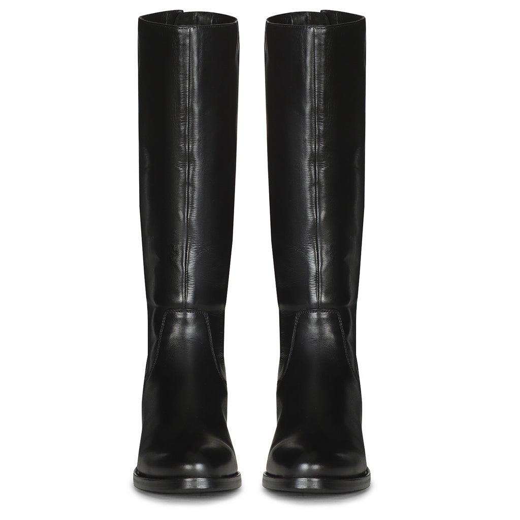 Saint Rachele Black Leather Knee High Boots - SaintG UK
