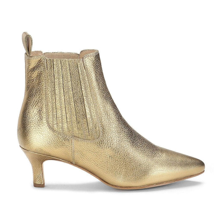 Saint Massima Crackle Metallic Gold Leather Ankle Boots - SaintG UK