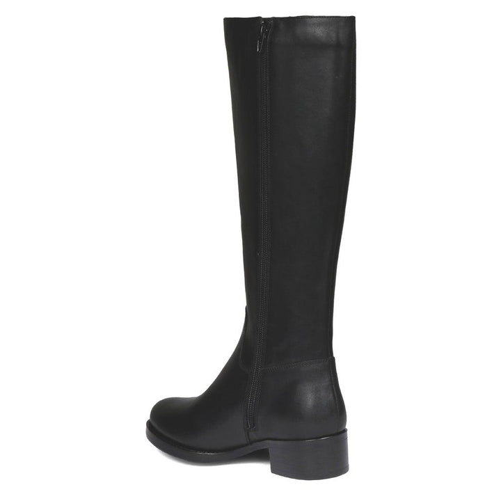 Saint Adriano Black Leather Knee High Boots - SaintG UK