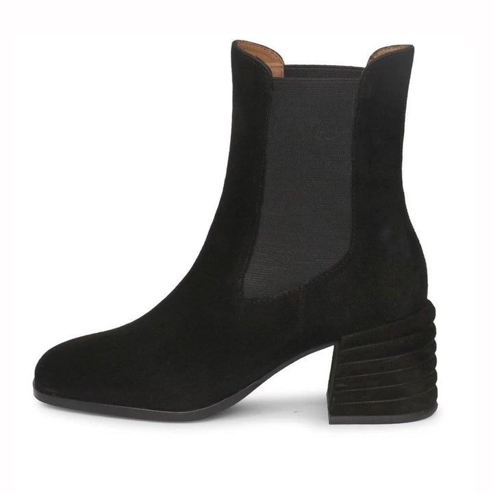 Saint Rachel Black Leather High Ankle Boots - SaintG UK