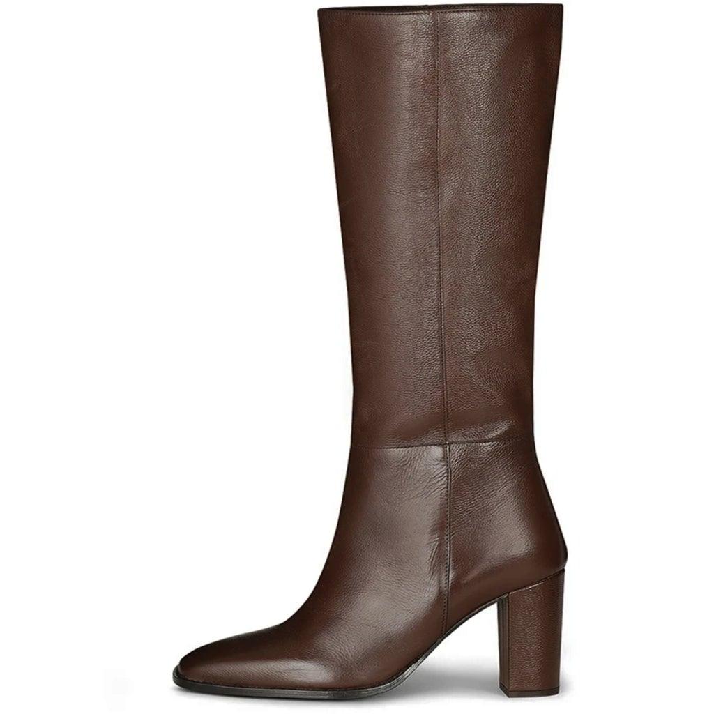 Saint Lia Brown Leather Knee High Slouch Boots - SaintG UK