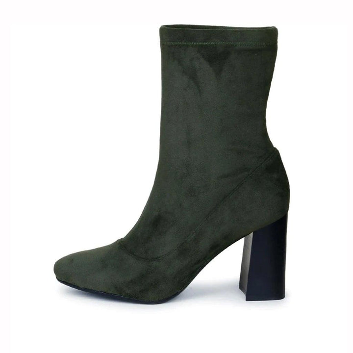 Saint Eleanor Grey Stretch Suede High Ankle Boots - SaintG UK