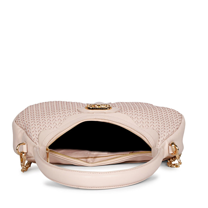 Tesorina Pink Blush Hand Woven Leather Hobo Bag
