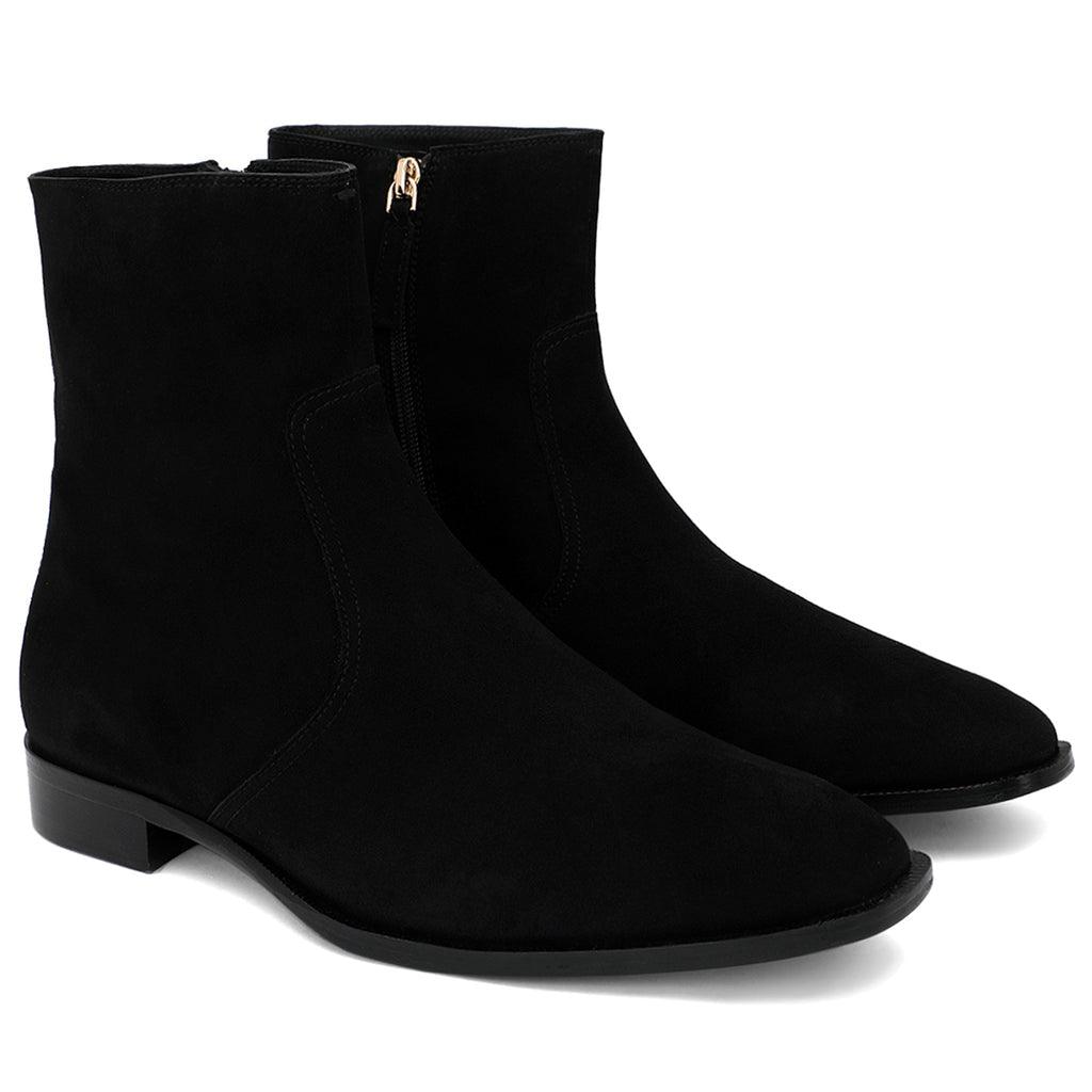 Saint Amorino Black Nubuck Leather Boots - Pair View, Men's UK
