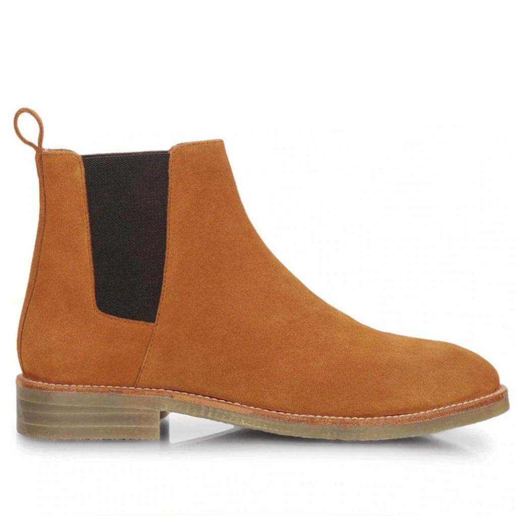 Saint Arduin tan leather chelsea boots men – side view