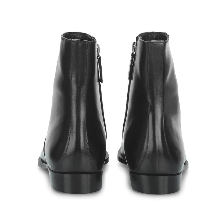 Best Men's Black Leather Ankle Boots, Back View - Handcrafted UK