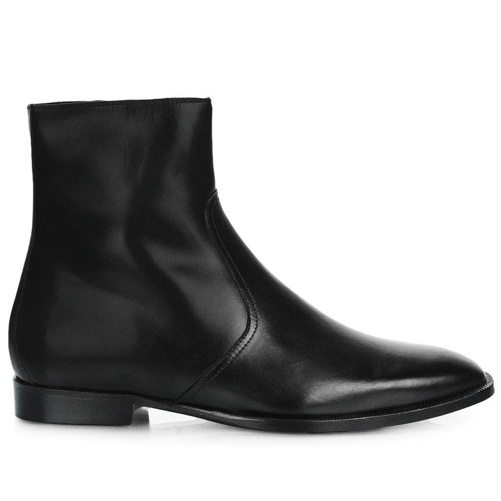 Best Men's Black Leather Ankle Boots - Side View, Handcrafted Boots UK