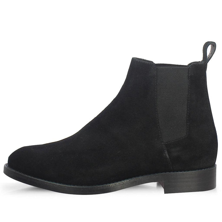 Saint Grimaldi black suede chelsea boots for men – left angle view