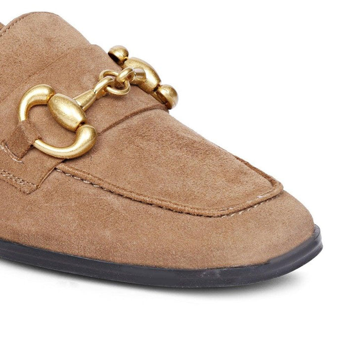Best Women's Tan Suede Moccasin, Top and Sole View — Ladies Shoes UK