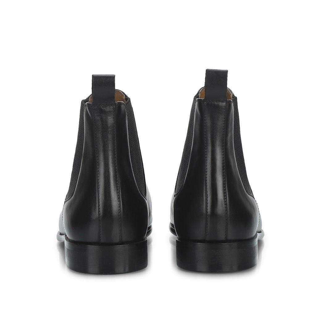 Saint Lorenzo mens luxury chelsea boots black leather – back angle view