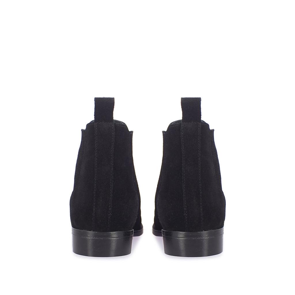Saint Niccolò luxury men's chelsea boots handcrafted black suede – back view