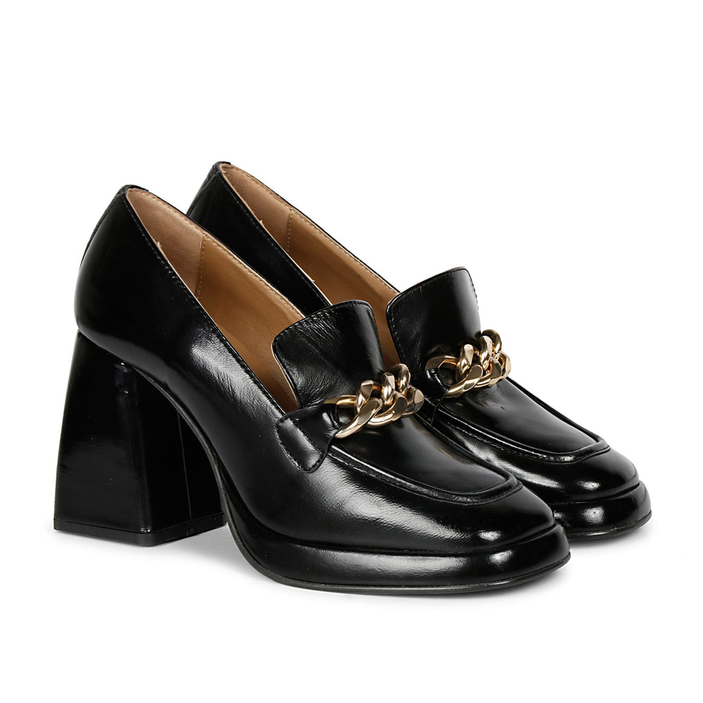 Black Patent Leather Handcrafted Moccasins for women