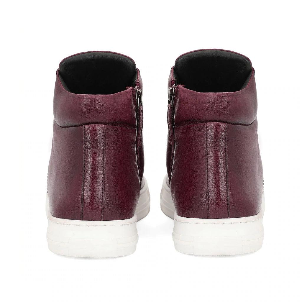Saint Tesoro Burgundy Handcrafted Leather Sneakers - SaintG UK