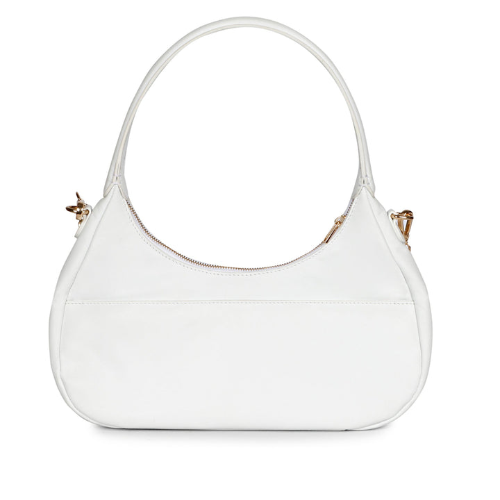 Tesorina White Hand Woven Leather Hobo Bag