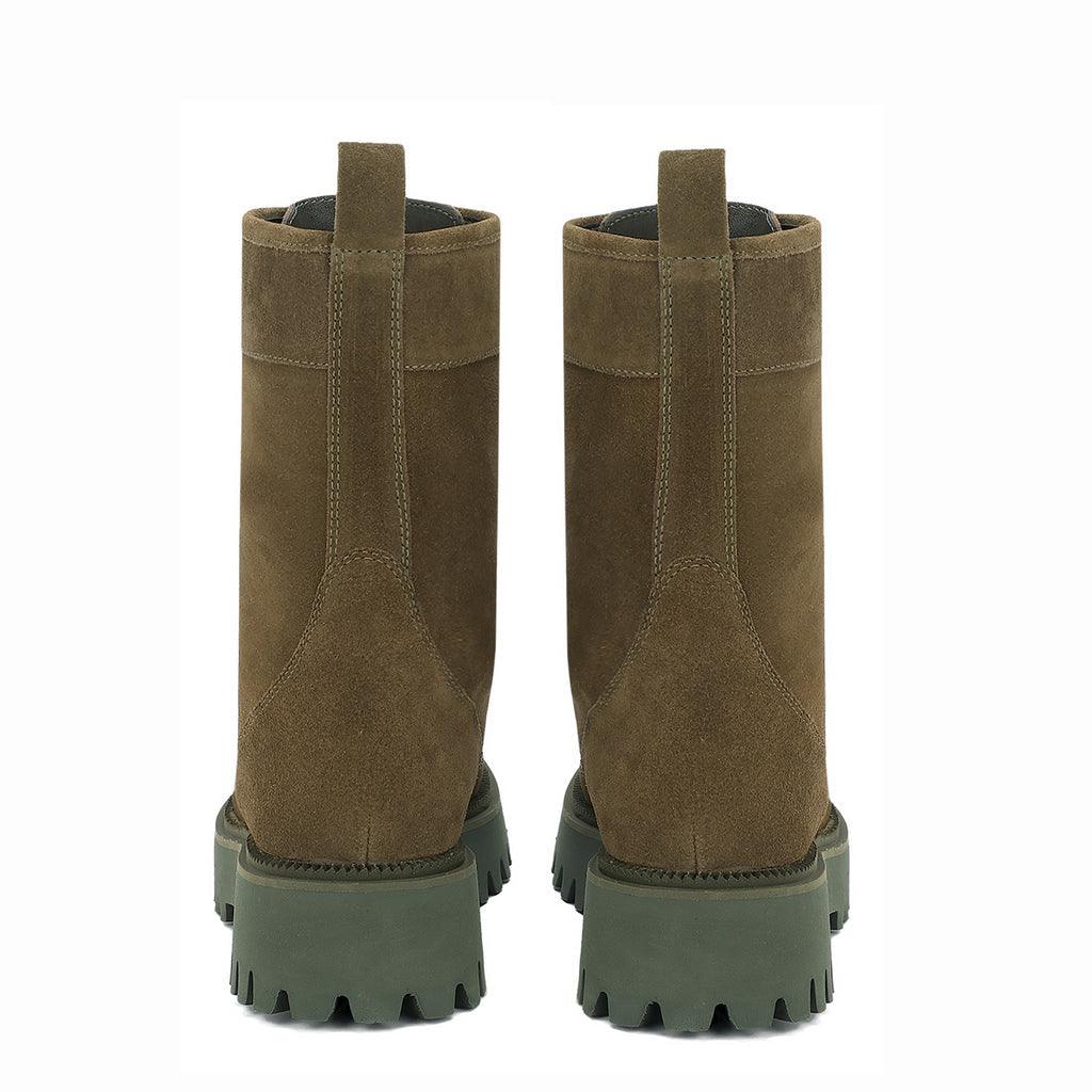 Saint Anastasia Bosco Green Leather Lace Up High Ankle Boots - SaintG UK