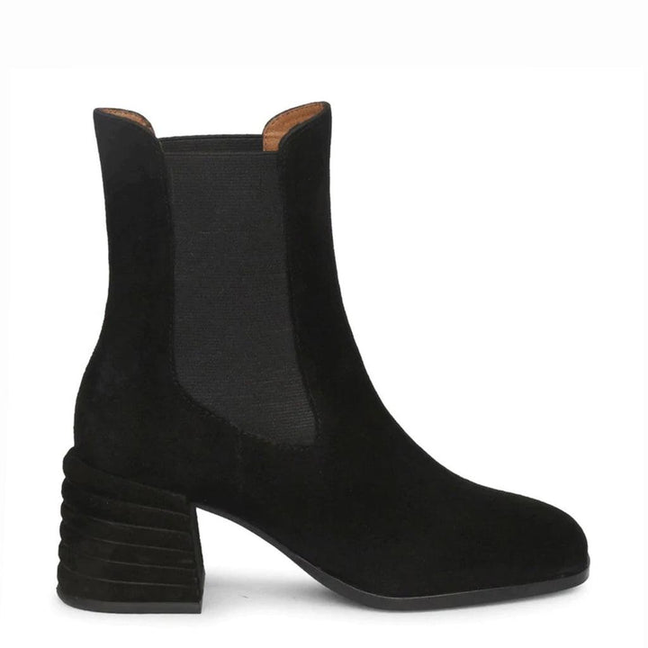 Saint Rachel Black Leather High Ankle Boots - SaintG UK