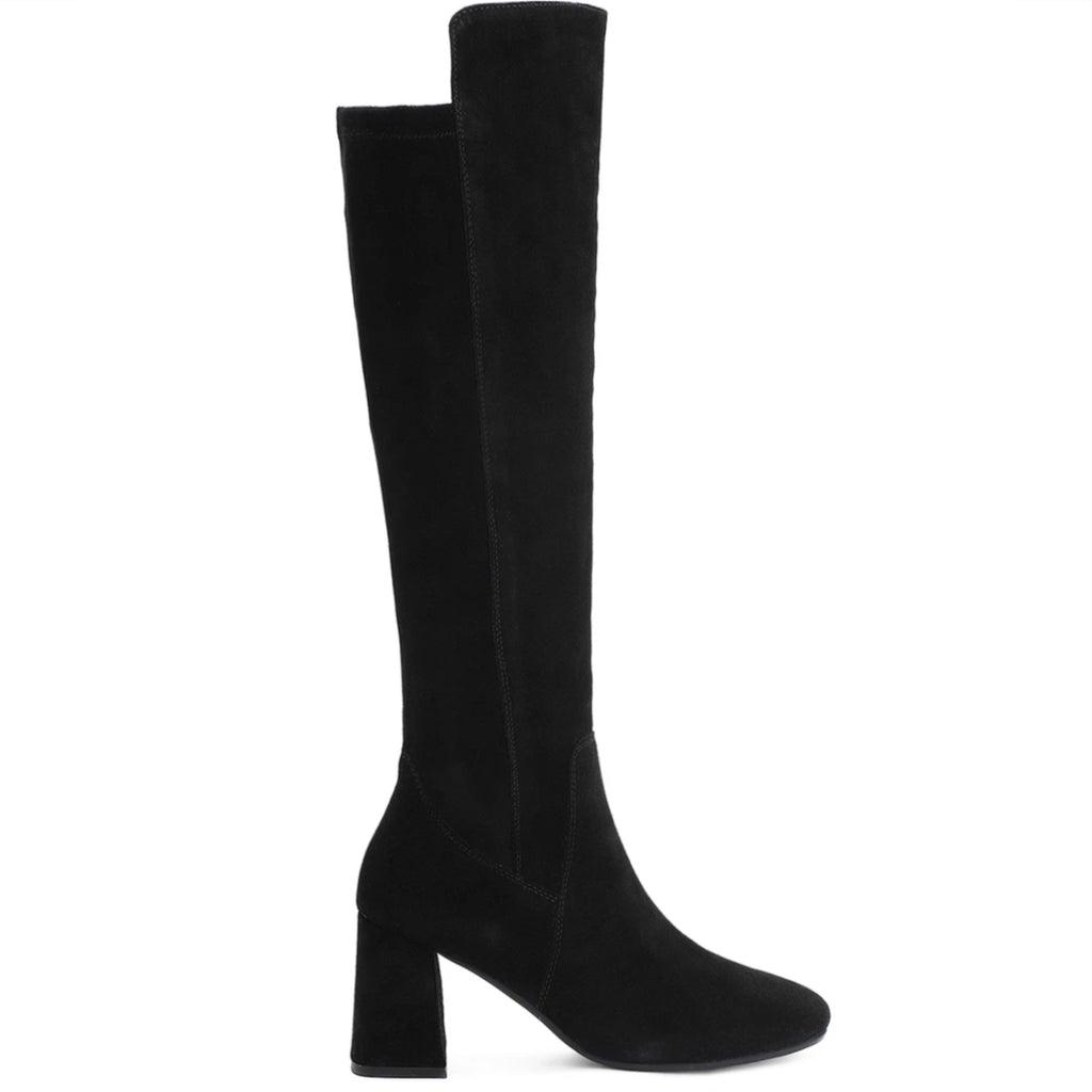 Saint Elexis Black Leather Knee High Boots - SaintG UK