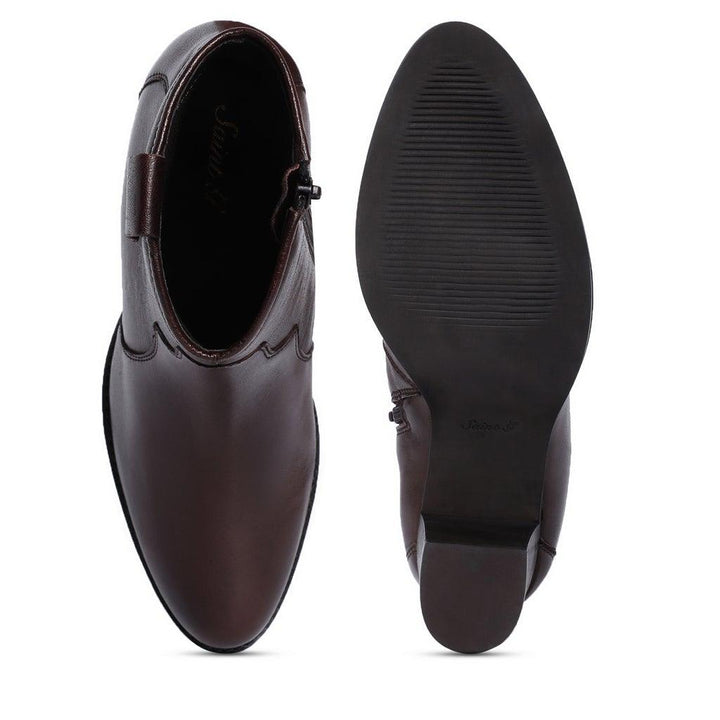 Saint Dorothy Dark Tan Leather Ankle Boot - SaintG UK