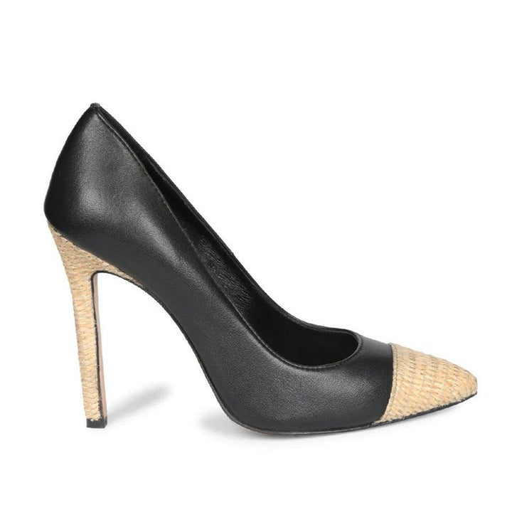 Black Leather Pumps and Stilettos for women