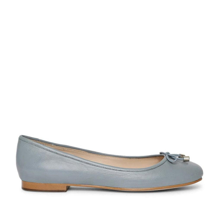 Saint Damita Blue Leather Handcrafted Ballet Flats - SaintG UK