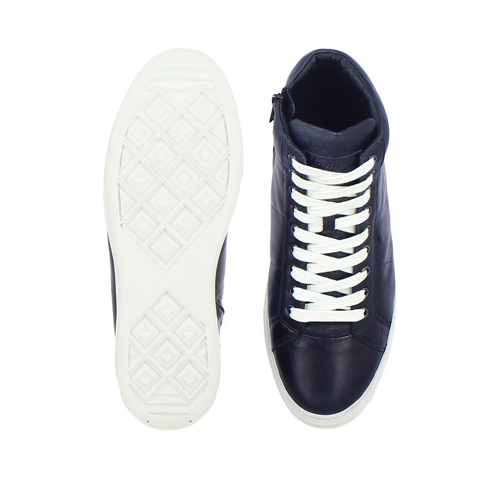 Saint Tesoro Blue Leather Handcrafted Sneakers - SaintG UK