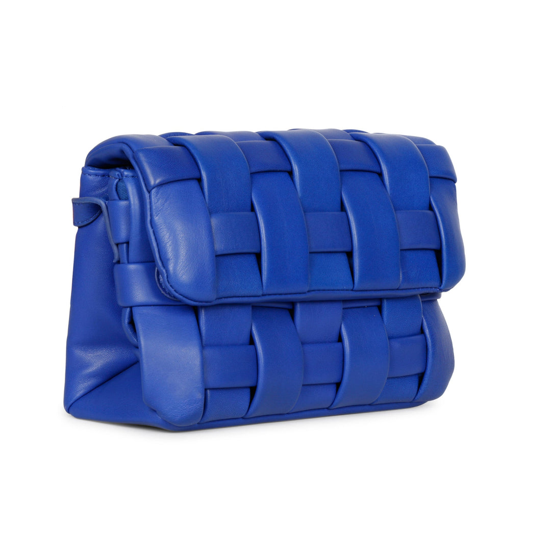 Giada Blue Woven Leather Cross Body Sling Bags