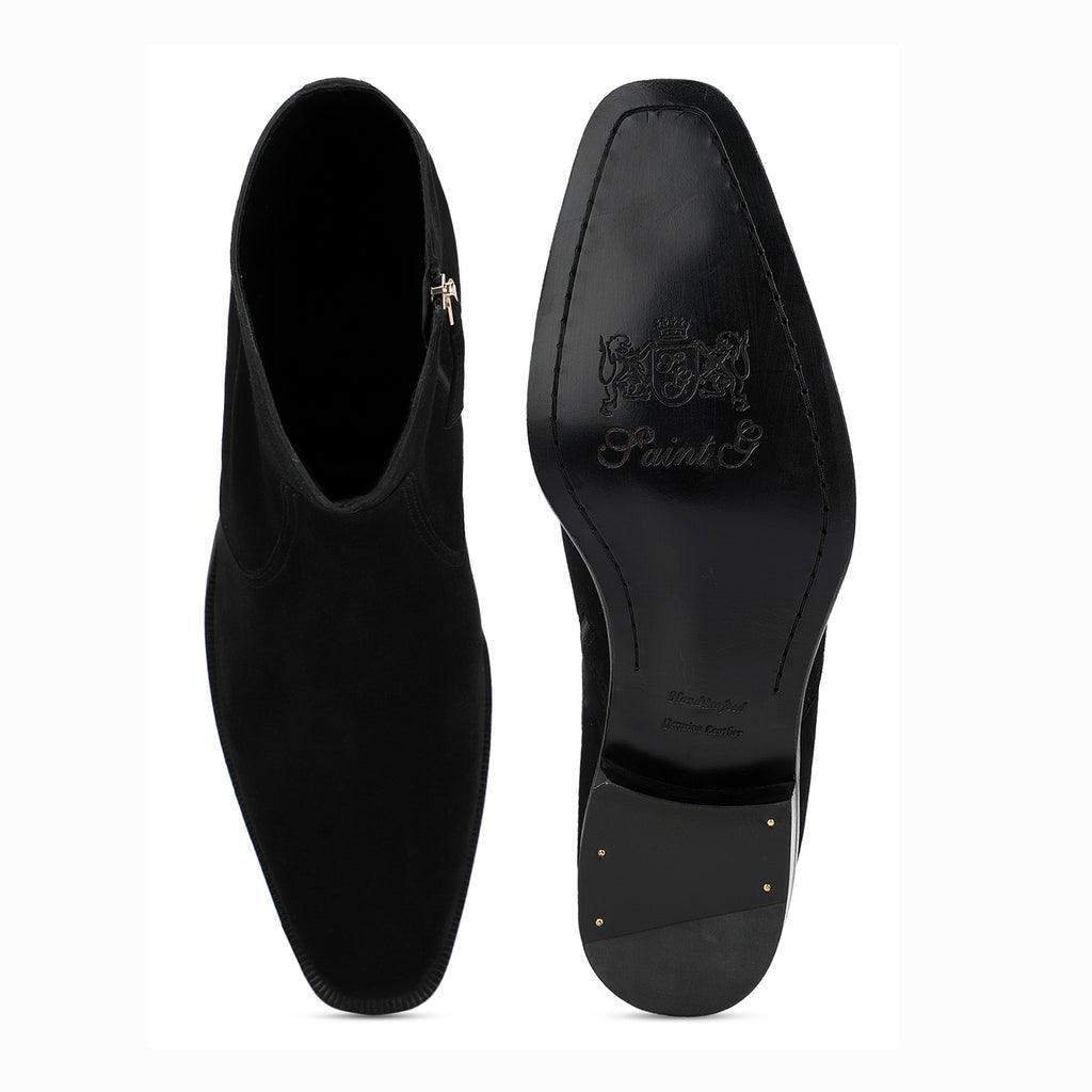 Saint Amorino Black Nubuck Leather Ankle Boots - SaintG UK