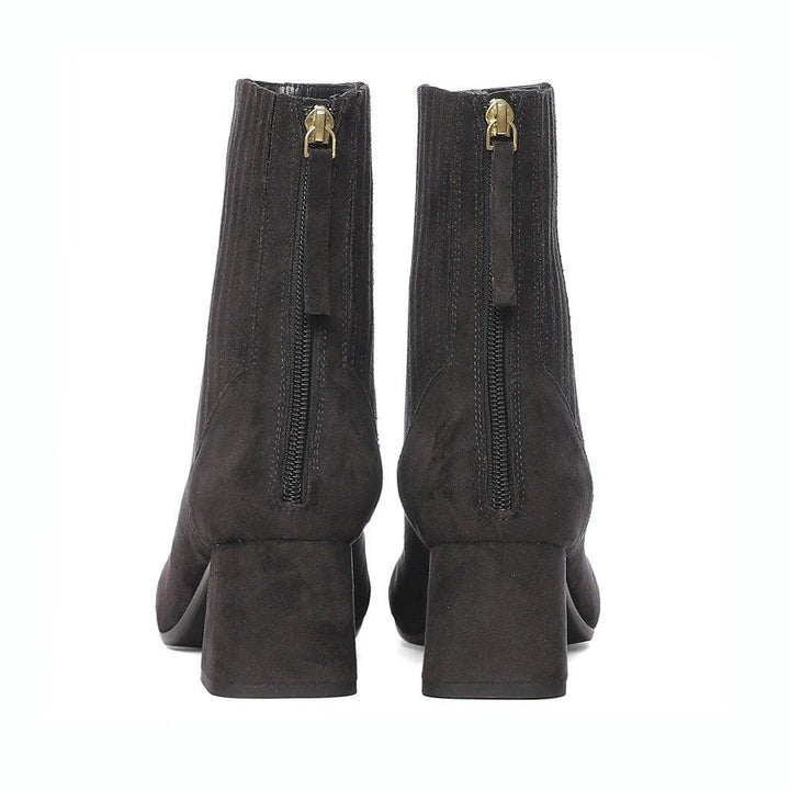 Saint Stellina Grey Suede Leather Back Zipper Ankle Boots - SaintG UK