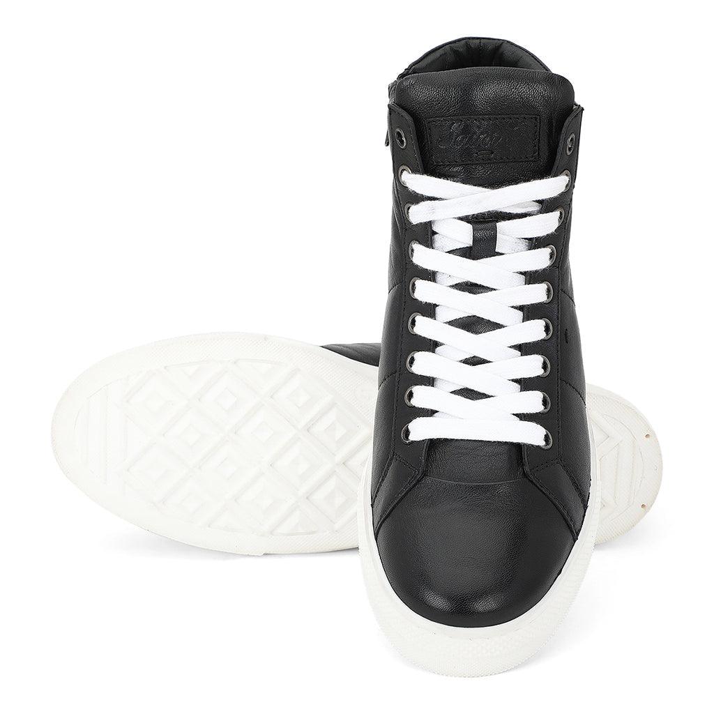 Saint Artemas Black Handcrafted Leather Sneakers - SaintG UK
